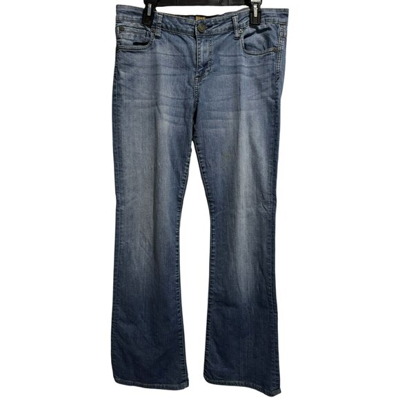 KUT From The Kloth Jeans Size 8 Womens Mid Rise Flare Leg Blue Denim 5 Pocket - Picture 1 of 7